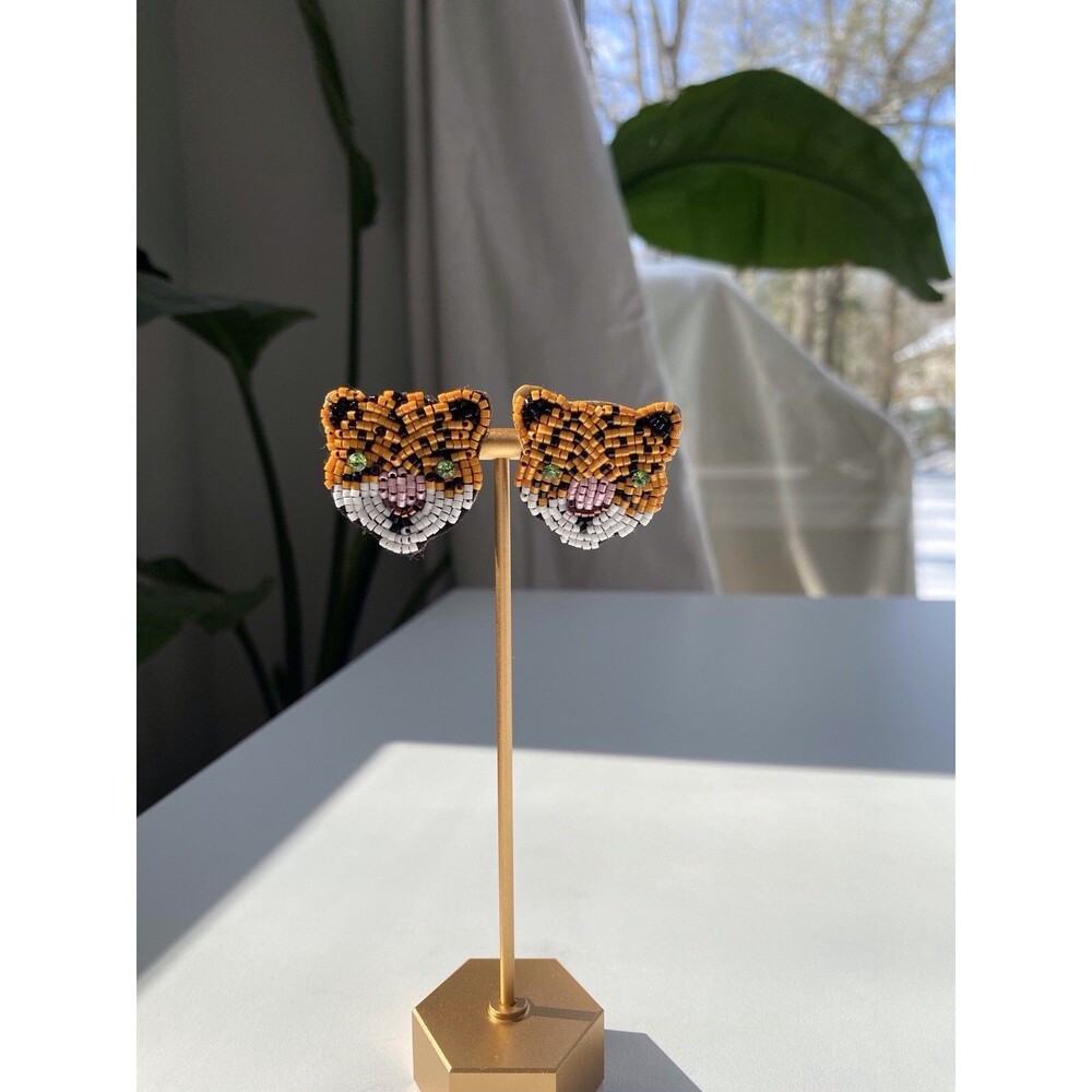New Handmade Beaded Tiger Earrings for Women LSU Tigers Grambling Tigers